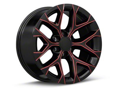Performance Replicas PR177 Gloss Black Red Milled 6-Lug Wheel; 20x9; 24mm Offset (19-24 RAM 1500)