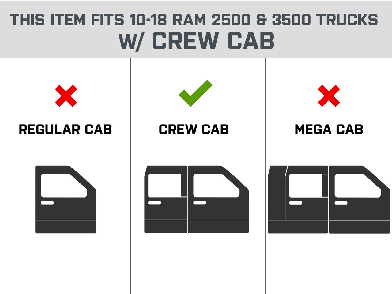 N-Fab Cab Length Podium Nerf Side Step Bars; Textured Black (10-18 RAM 3500  Crew Cab)