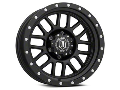 ICON Alloys Alpha Satin Black 6-Lug Wheel; 17x8.5; 0mm Offset (99-06 Silverado 1500)