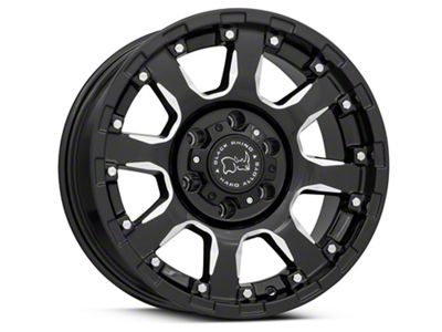 Black Rhino Sierra Gloss Black Milled 6-Lug Wheel; 17x9; -12mm Offset (14-18 Silverado 1500)