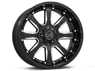 Black Rhino Sierra Gloss Black Milled 6-Lug Wheel; 20x10; -12mm Offset (19-24 Silverado 1500)