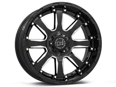 Black Rhino Sierra Gloss Black Milled 6-Lug Wheel; 20x10; -12mm Offset (14-18 Silverado 1500)