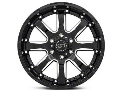 Black Rhino Sierra Gloss Black Milled 6-Lug Wheel; 20x10; -12mm Offset (21-24 Yukon)