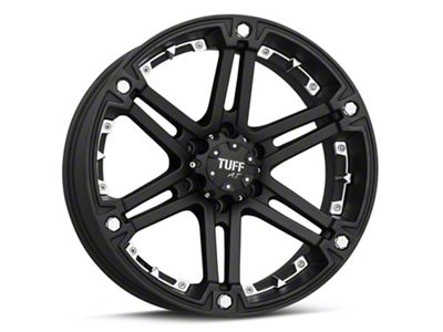 Tuff A.T. T01 Flat Black with Chrome Inserts 6-Lug Wheel; 20x9; 10mm Offset (14-18 Silverado 1500)