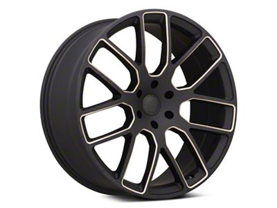 Black Rhino Kunene Matte Black Dart Tint Milled 6-Lug Wheel; 22x9.5; 25mm Offset (19-24 Silverado 1500)