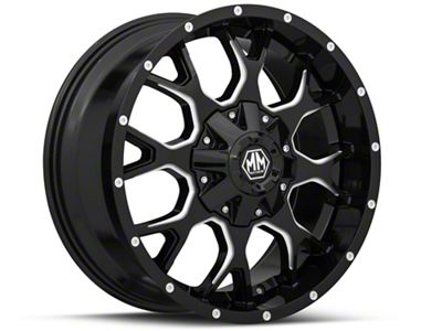 Mayhem Wheels Warrior Black Milled 6-Lug Wheel; 20x9; 18mm Offset (19-24 Silverado 1500)