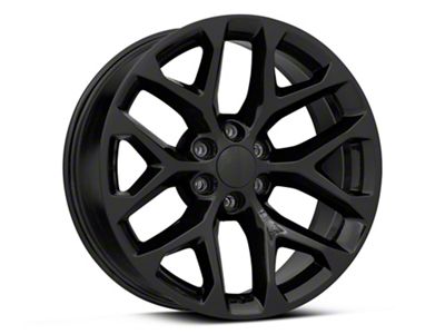 Snowflake Style Black 6-Lug Wheel; 22x9; 24mm Offset (07-13 Silverado 1500)