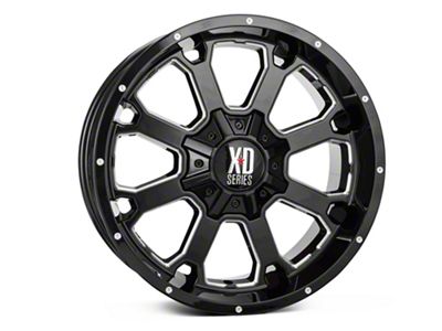 XD Buck 25 Gloss Black Milled 6-Lug Wheel; 20x10; -24mm Offset (19-24 Silverado 1500)