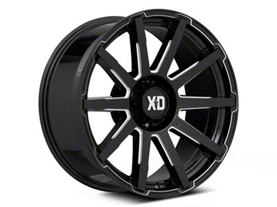 XD Outbreak Gloss Black Milled 6-Lug Wheel; 20x9; 0mm Offset (07-13 Silverado 1500)