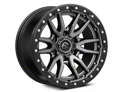 Fuel Wheels Rebel Matte Gunmetal with Black Bead Ring 6-Lug Wheel; 17x9; 1mm Offset (99-06 Silverado 1500)
