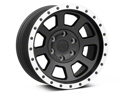 Rovos Wheels Kalahari Matte Black with Machined Lip 6-Lug Wheel; 17x9; -6mm Offset (19-24 Silverado 1500)