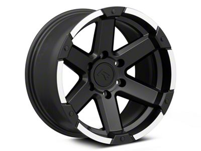 Rovos Wheels Danakil Matte Black with Machined Lip 6-Lug Wheel; 17x9; -6mm Offset (07-13 Silverado 1500)