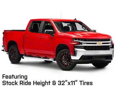 Fuel Wheels Quake Gloss Black Milled with Red Accents 6-Lug Wheel; 20x10; -18mm Offset (19-24 Silverado 1500)