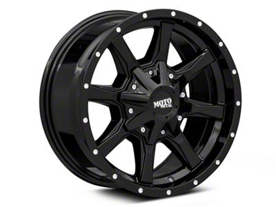 Moto Metal MO970 Gloss Black with Milled Lip 6-Lug Wheel; 17x8; 0mm Offset (99-06 Silverado 1500)