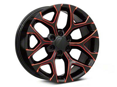 Performance Replicas PR176 Gloss Black Red Milled 6-Lug Wheel; 22x9; 24mm Offset (14-18 Silverado 1500)