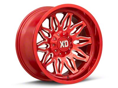 XD Gunner Candy Red Milled 6-Lug Wheel; 20x10; -18mm Offset (19-24 Silverado 1500)