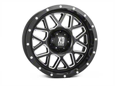 XD Grenade Satin Black Milled 6-Lug Wheel; 18x9; 18mm Offset (19-24 Silverado 1500)