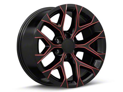 Performance Replicas PR177 Gloss Black Red Milled 6-Lug Wheel; 20x9; 24mm Offset (14-18 Silverado 1500)