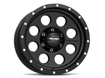 Pro Comp Wheels Proxy Satin Black 6-Lug Wheel; 17x9; -6mm Offset (14-18 Sierra 1500)