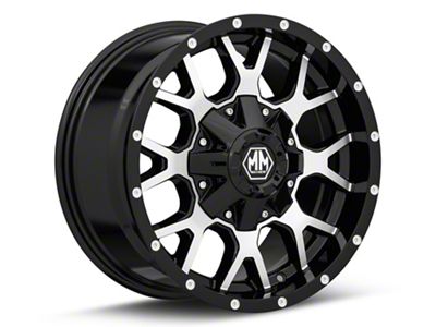 Mayhem Wheels Warrior Black Machined 6-Lug Wheel; 17x9; -12mm Offset (99-06 Sierra 1500)