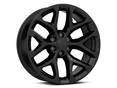 Snowflake Style Black 6-Lug Wheel; 22x9; 24mm Offset (07-13 Sierra 1500)