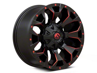 Fuel Wheels Assault Matte Black Red Milled 6-Lug Wheel; 17x9; -12mm Offset (14-18 Sierra 1500)