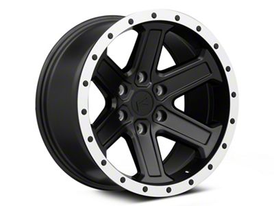 Rovos Wheels Tenere Matte Black with Machined Lip 6-Lug Wheel; 18x9; -9mm Offset (99-06 Sierra 1500)