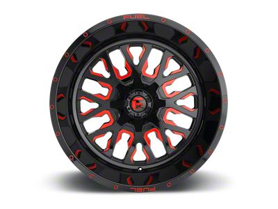 Fuel Wheels Stroke Gloss Black and Red 8-Lug Wheel; 20x10; -18mm Offset (17-22 F-250 Super Duty)