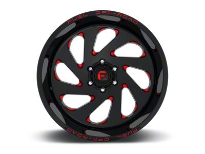 Fuel Wheels Vortex Gloss Black and Red 8-Lug Wheel; 20x12; -44mm Offset (17-22 F-250 Super Duty)