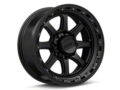 KMC Chase Satin Black with Gloss Black Lip 8-Lug Wheel; 20x9; 0mm Offset (17-22 F-250 Super Duty)