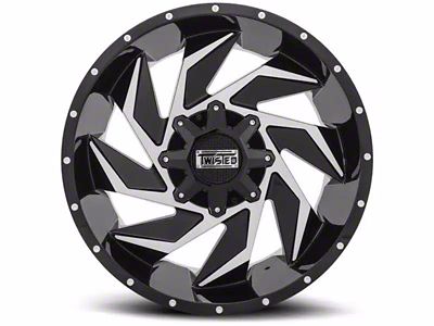 Twisted Off-Road T-27 Vixon Gloss Black Machined 8-Lug Wheel; 24x14; -76mm Offset (23-24 F-250 Super Duty)