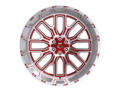 TIS 560MRL Gloss Red Machined 8-Lug Wheel; 24x14; -76mm Offset (23-24 F-350 Super Duty SRW)