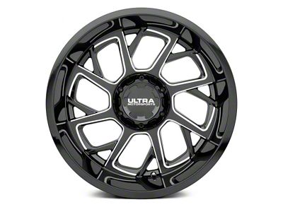 Ultra Wheels Patriot Gloss Black with Milled Accents 8-Lug Wheel; 20x10; -25mm Offset (23-24 F-250 Super Duty)