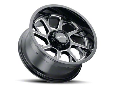 Ultra Wheels Patriot Gloss Black with Milled Accents 8-Lug Wheel; 20x9; -12mm Offset (11-16 F-350 Super Duty SRW)