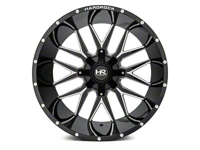 Hardrock Offroad Affliction Gloss Black Milled 8-Lug Wheel; 20x12; -44mm Offset (17-22 F-250 Super Duty)