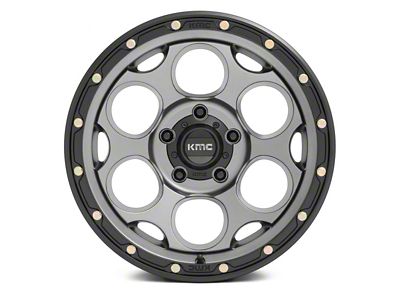 KMC Dirty Harry Satin Gray with Black Lip 8-Lug Wheel; 17x8.5; 0mm Offset (17-22 F-250 Super Duty)