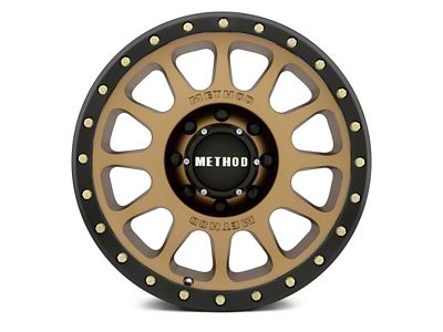 Method Race Wheels MR305 NV HD Bronze with Matte Black Lip 8-Lug Wheel; 18x9; 18mm Offset (17-22 F-350 Super Duty SRW)