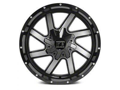 Full Throttle Off Road FT1 Gloss Black Machined 8-Lug Wheel; 20x10; -24mm Offset (17-22 F-350 Super Duty SRW)