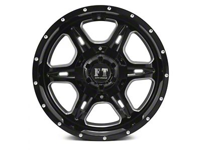 Full Throttle Off Road FT6054 Gloss Black Milled 8-Lug Wheel; 20x10; -24mm Offset (17-22 F-350 Super Duty SRW)