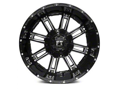 Full Throttle Off Road FT8033 Gloss Black Milled 8-Lug Wheel; 20x10; -24mm Offset (17-22 F-350 Super Duty SRW)