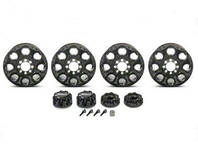 Ford Performance Caliber Gloss Black 8-Lug 4-Wheel Kit with TPMS Sensors; 20x8; 40mm Offset (23-24 F-250 Super Duty)