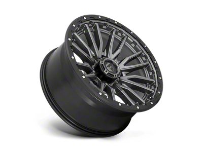 Fuel Wheels Rebel Matte Gunmetal with Black Bead Ring 8-Lug Wheel; 22x10; -18mm Offset (23-24 F-250 Super Duty)