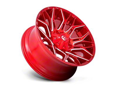 Fuel Wheels Twitch Candy Red Milled 8-Lug Wheel; 22x10; -18mm Offset (17-22 F-250 Super Duty)