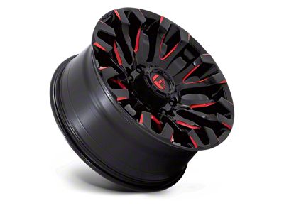 Fuel Wheels Quake Gloss Black Milled with Red Tint 8-Lug Wheel; 20x9; 1mm Offset (23-24 F-350 Super Duty SRW)