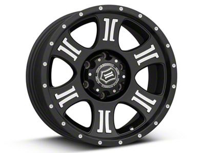 ICON Alloys Shield Satin Black Machined 6-Lug Wheel; 17x8.5; 6mm Offset (21-24 F-150)