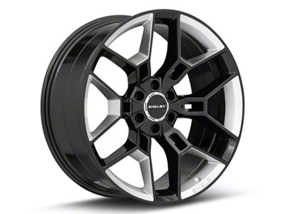 Carroll Shelby Wheels CS45 Gloss Black with Hyper Silver Inserts 6-Lug Wheel; 22x9.5; 12mm Offset (21-24 F-150)