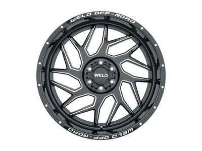 Weld Off-Road Fulcrum Gloss Black Milled 6-Lug Wheel; 20x10; 13mm Offset (21-24 F-150)