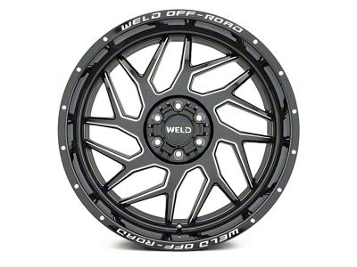 Weld Off-Road Fulcrum Gloss Black Milled 6-Lug Wheel; 20x9; 20mm Offset (19-24 Silverado 1500)