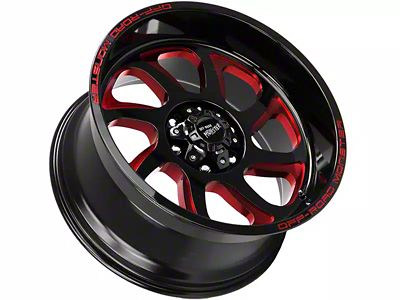 Off-Road Monster M22 Gloss Black Candy Red Milled 6-Lug Wheel; 20x10; -19mm Offset (04-08 F-150)