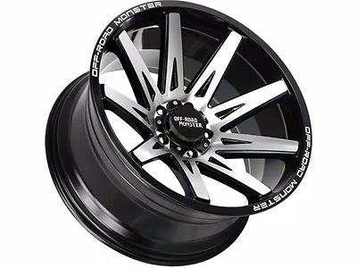 Off-Road Monster M25 Gloss Black Machined 6-Lug Wheel; 20x10; -19mm Offset (09-14 F-150)